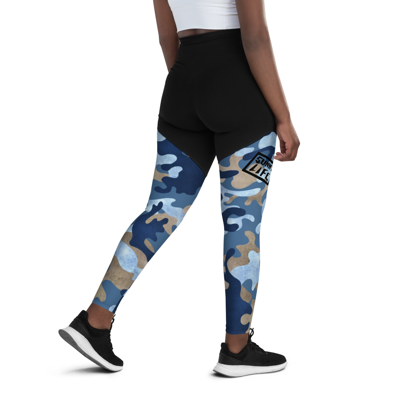 "Blue Camo" Runner Leggings