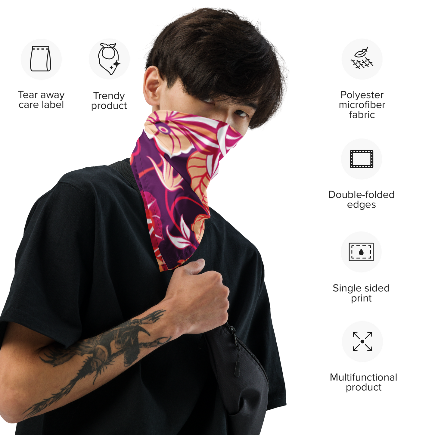 "Pink Floral" Bandana