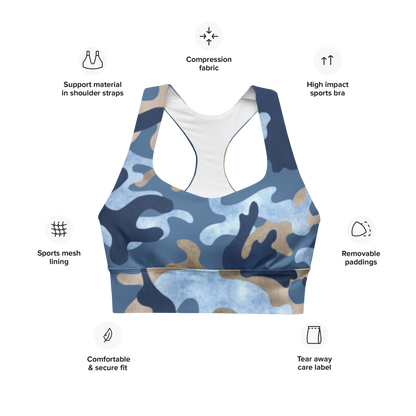 "Camo Blue" Sports Bra