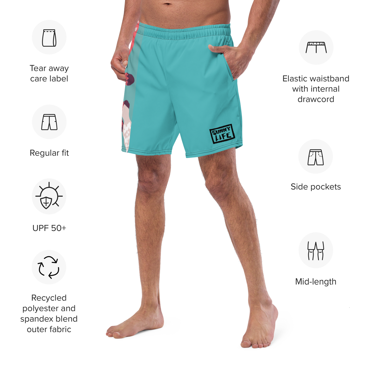 "Aqua Floral" Swim Shorts