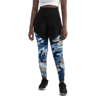 "Blue Camo" Runner Leggings