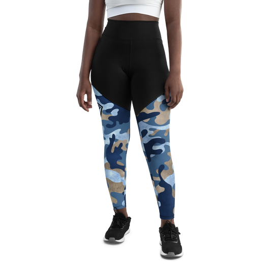 "Blue Camo" Runner Leggings