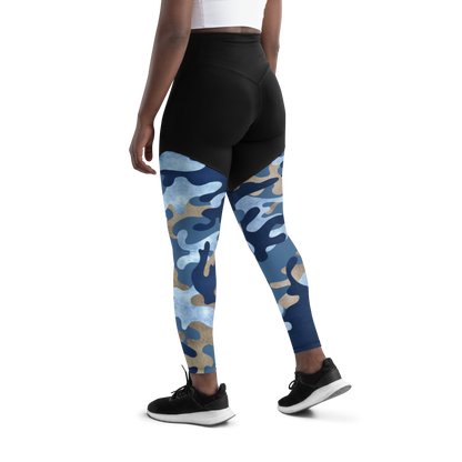 "Blue Camo" Runner Leggings