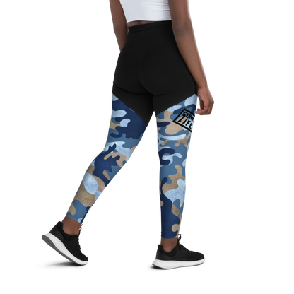 "Blue Camo" Runner Leggings